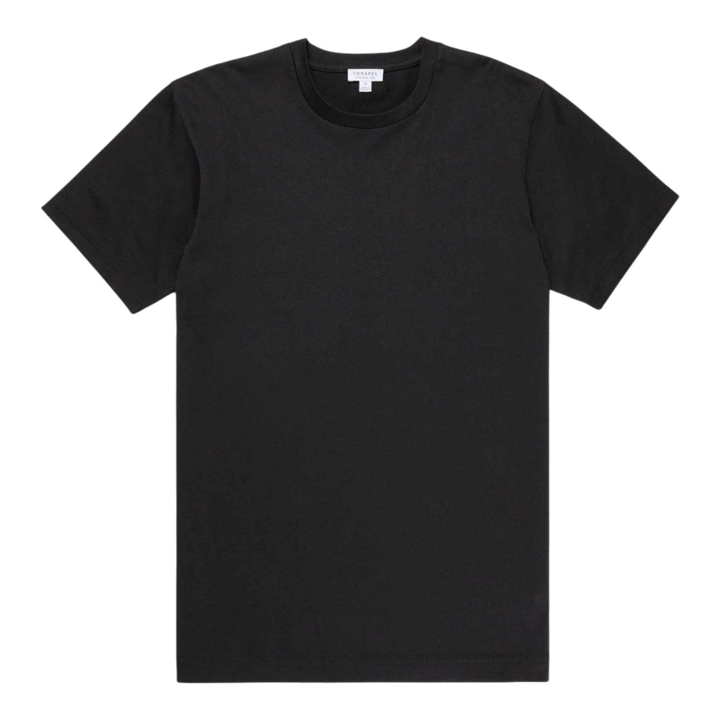 Sunspel, Riviera T-Shirt, Rundhals, black - UNIT Hamburg