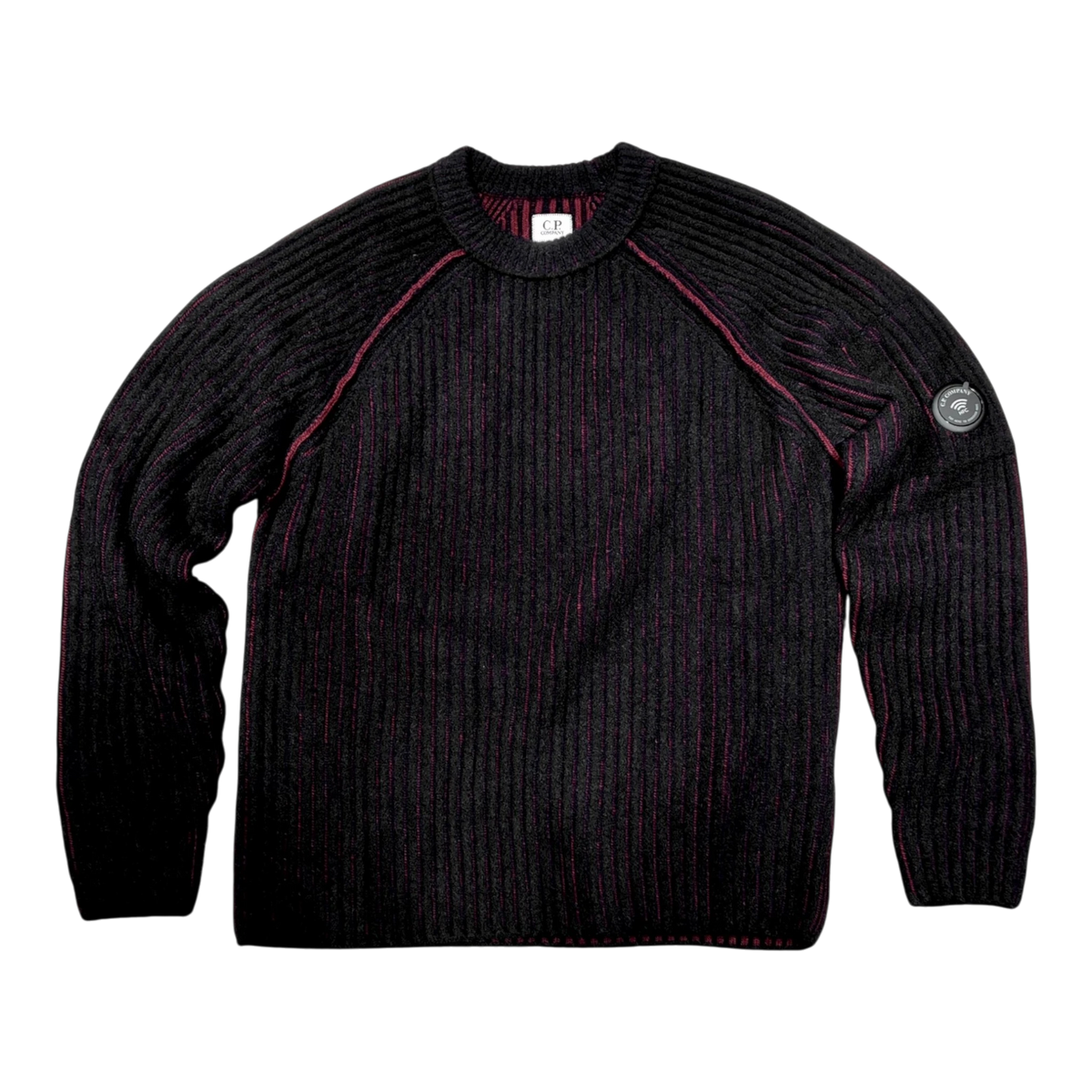 C.P. Company, Wool Fleece Knit Bi-Color Pullover