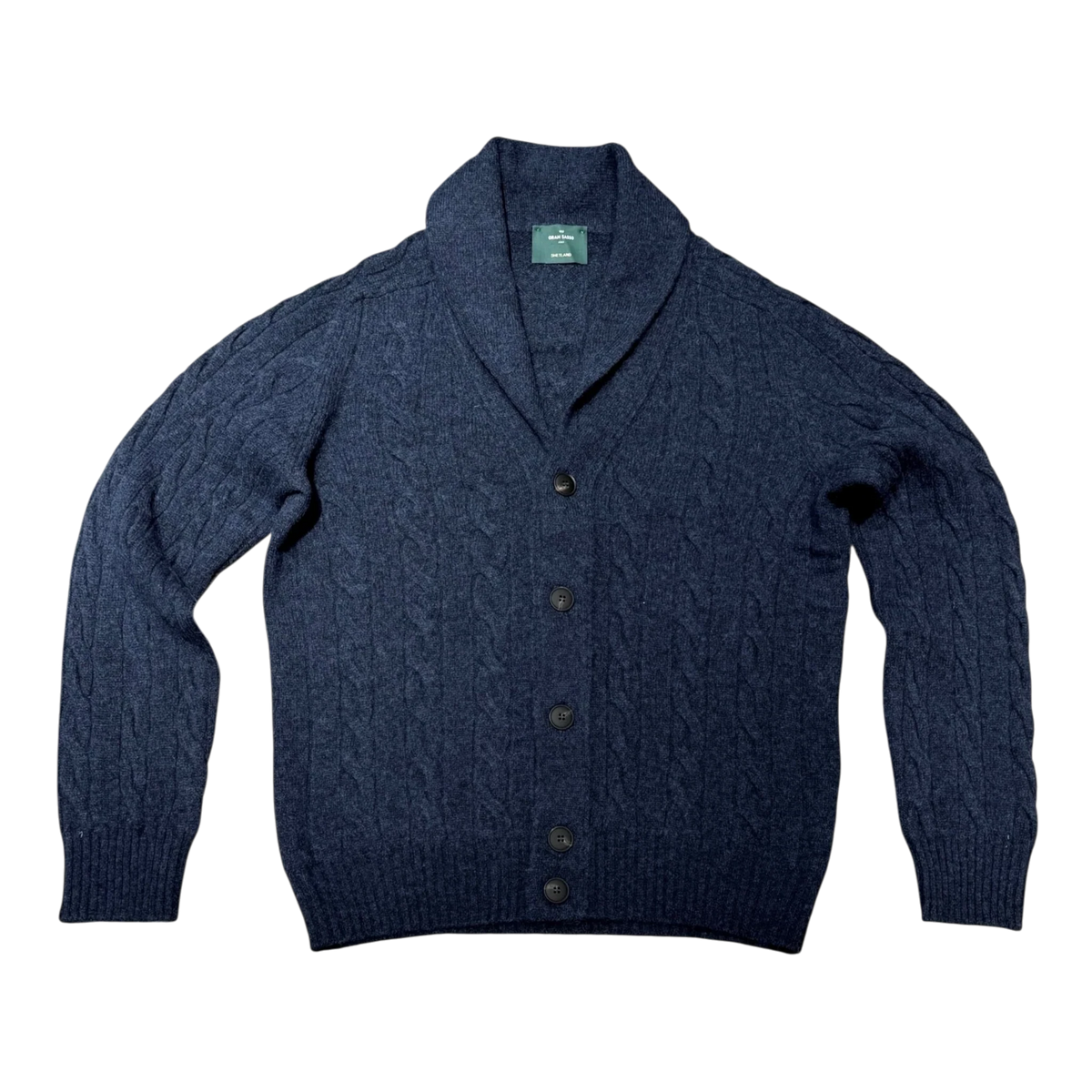 Gran Sasso Cardigan aus Shetland-Wolle, blau