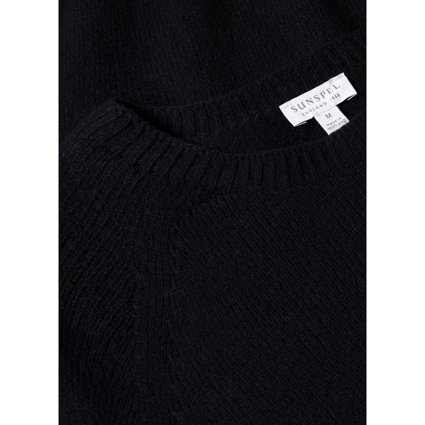 Sunspel Lambswool Crew Neck Dark Navy Mouline