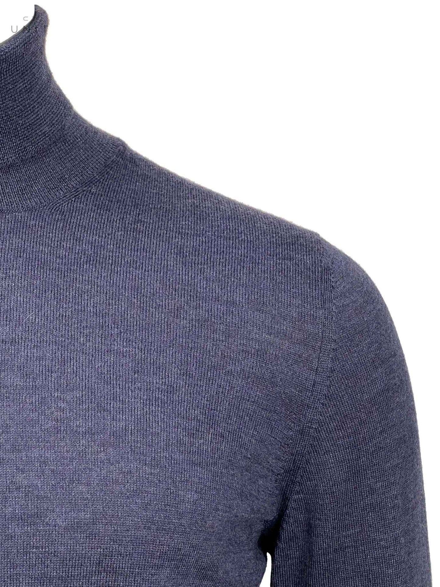 Never Laundry, Merino Rollkragen, blau melange