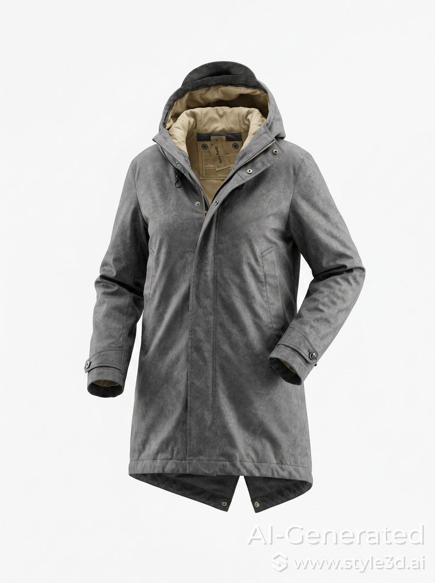Ten c, Core Down Parka aus OJJ mit Daunenfüllung, grau