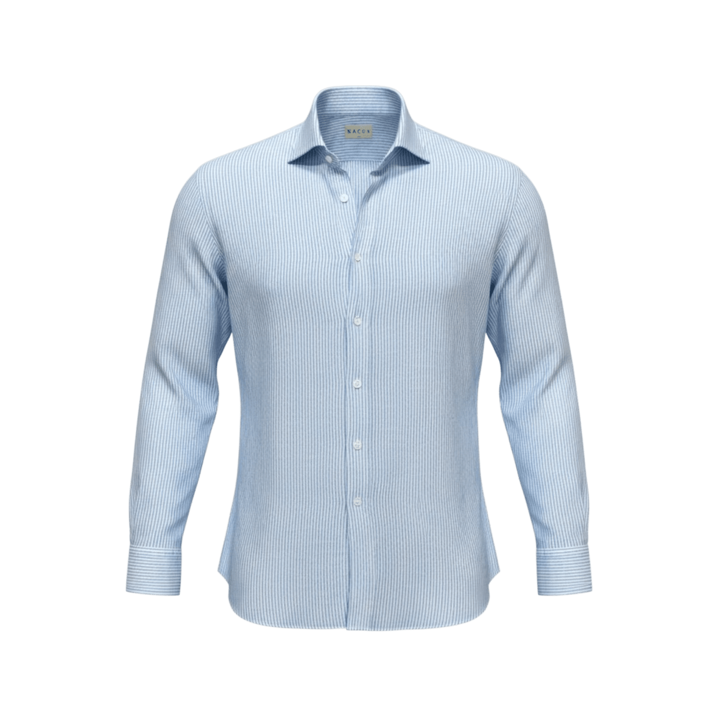 UNIT Hamburg - Xacus, Washed Linen Stripe, hellblau auf Weiß - Xacus