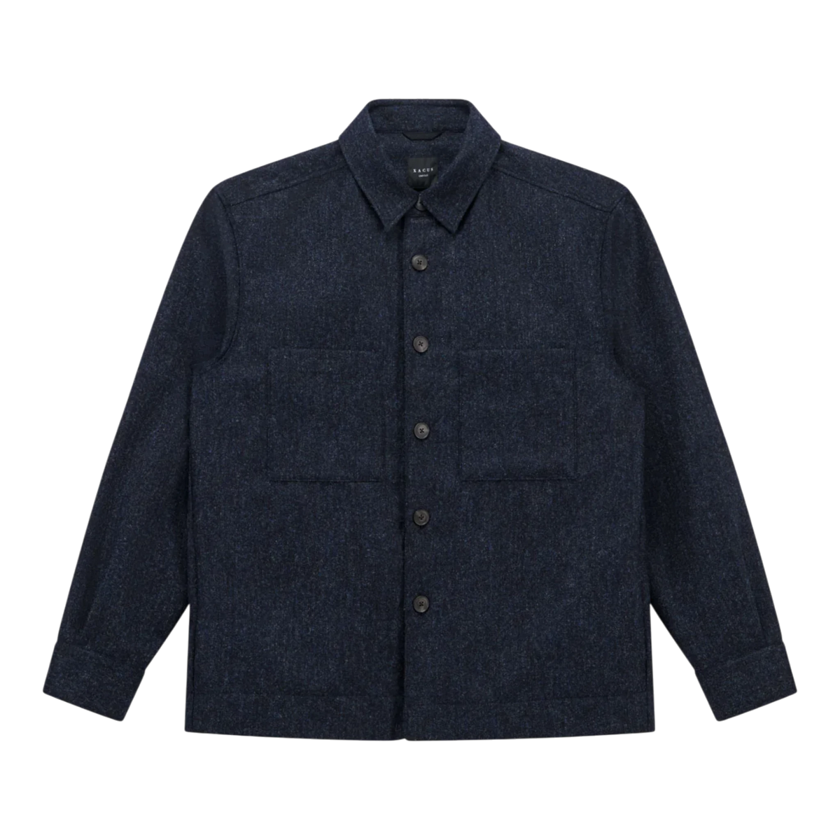 Xacus, Unfold Wool Overshirt aus Shetlandwolle, navy