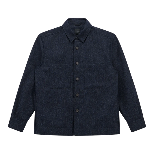 Xacus, Unfold Wool Overshirt aus Shetlandwolle, navy - UNIT Hamburg