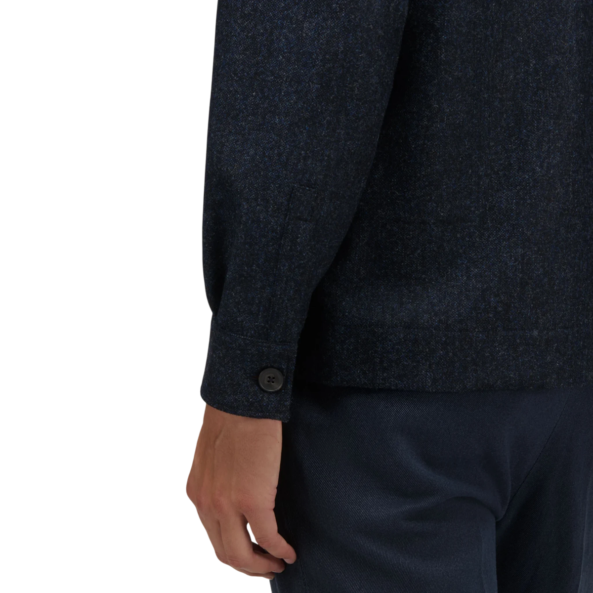 Xacus, Unfold Wool Overshirt aus Shetlandwolle, navy