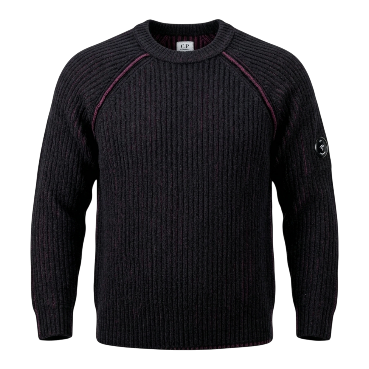 C.P. Company, Wool Fleece Knit Bi-Color Pullover