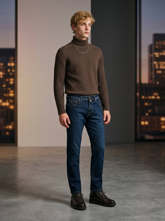Gran Sasso, Rainwool Rollkragen, espresso braun - UNIT Hamburg