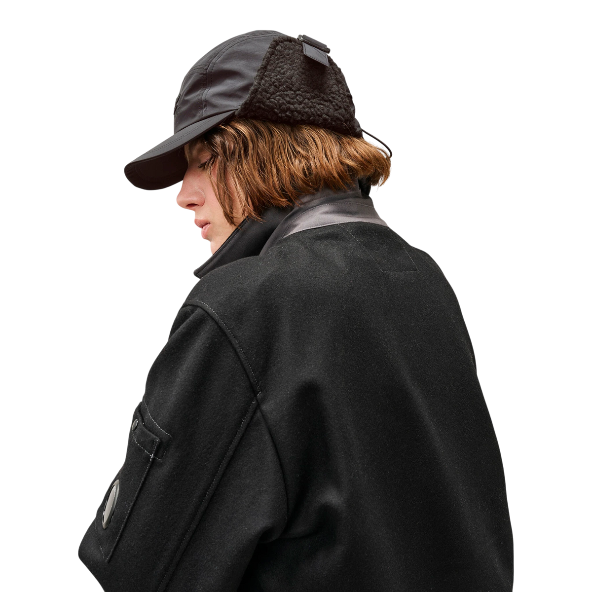 C.P. Company Cap Chrome-R Schwarz mit Ohrenschutz