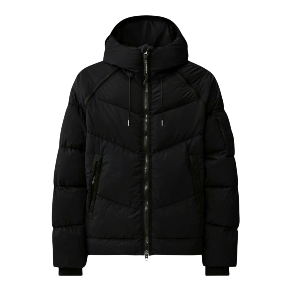 C.P. Company, Down Shield Lens Hooded Puffer in Schwarz - UNIT Hamburg