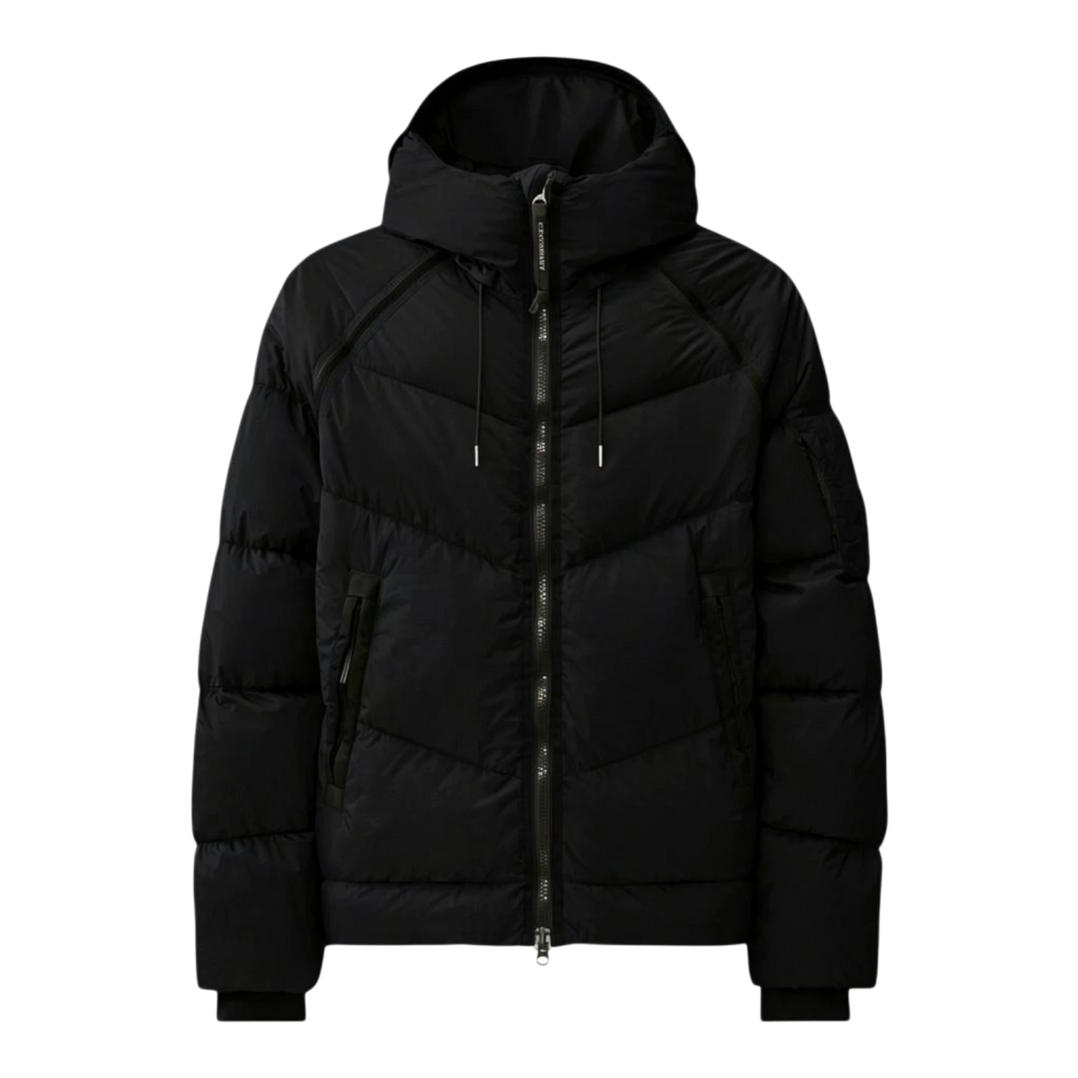 C.P. Company, Down Shield Lens Hooded Puffer in Schwarz - UNIT Hamburg