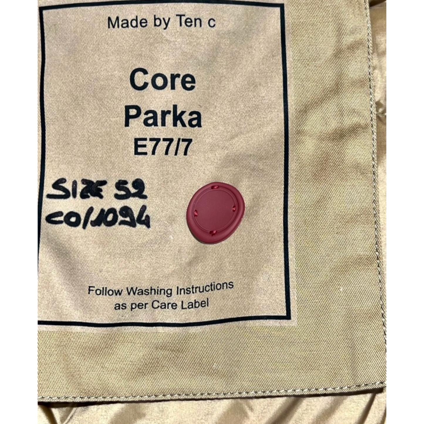 Ten c, Core Down Parka aus OJJ mit Daunenfüllung, grau
