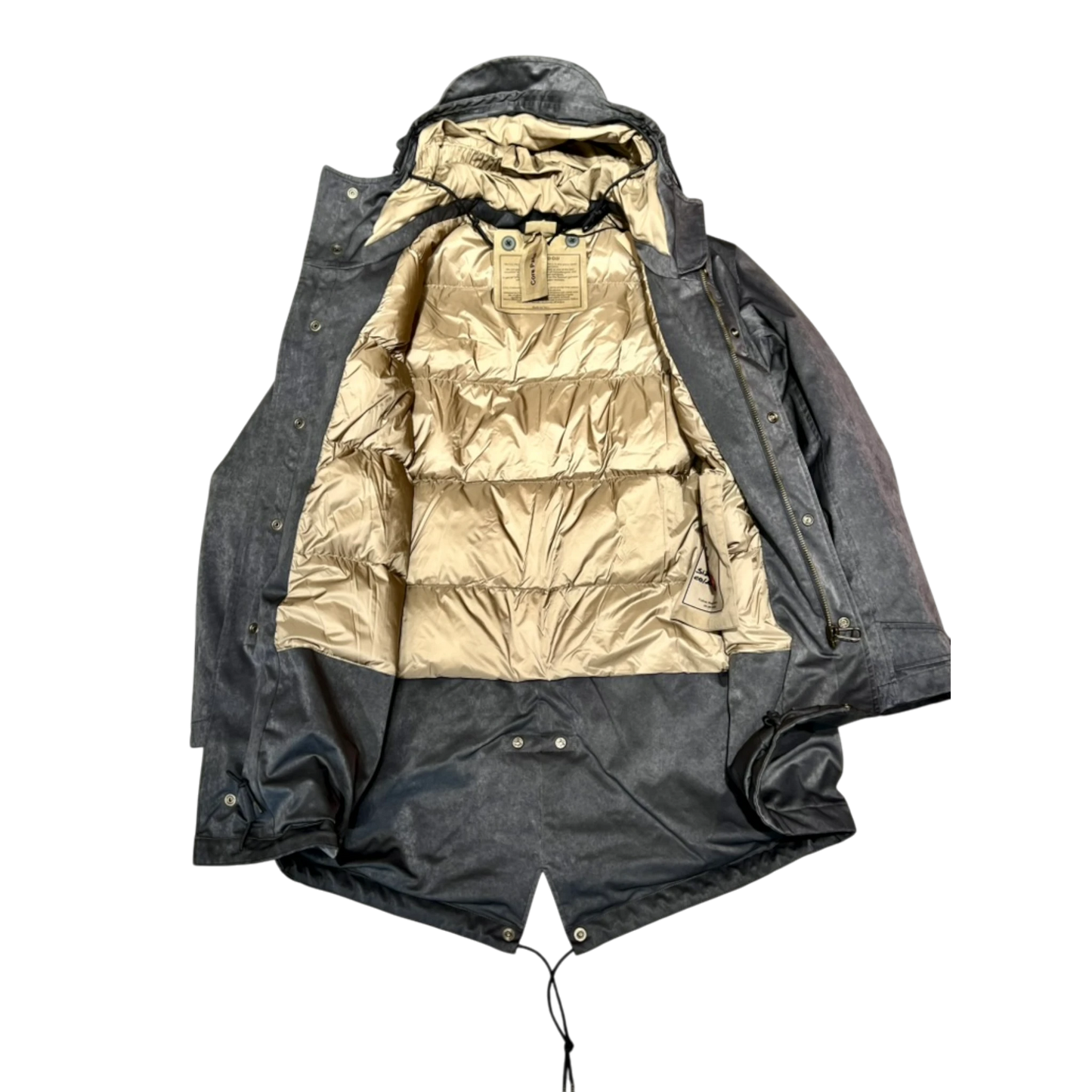 Ten c, Core Down Parka aus OJJ mit Daunenfüllung, grau