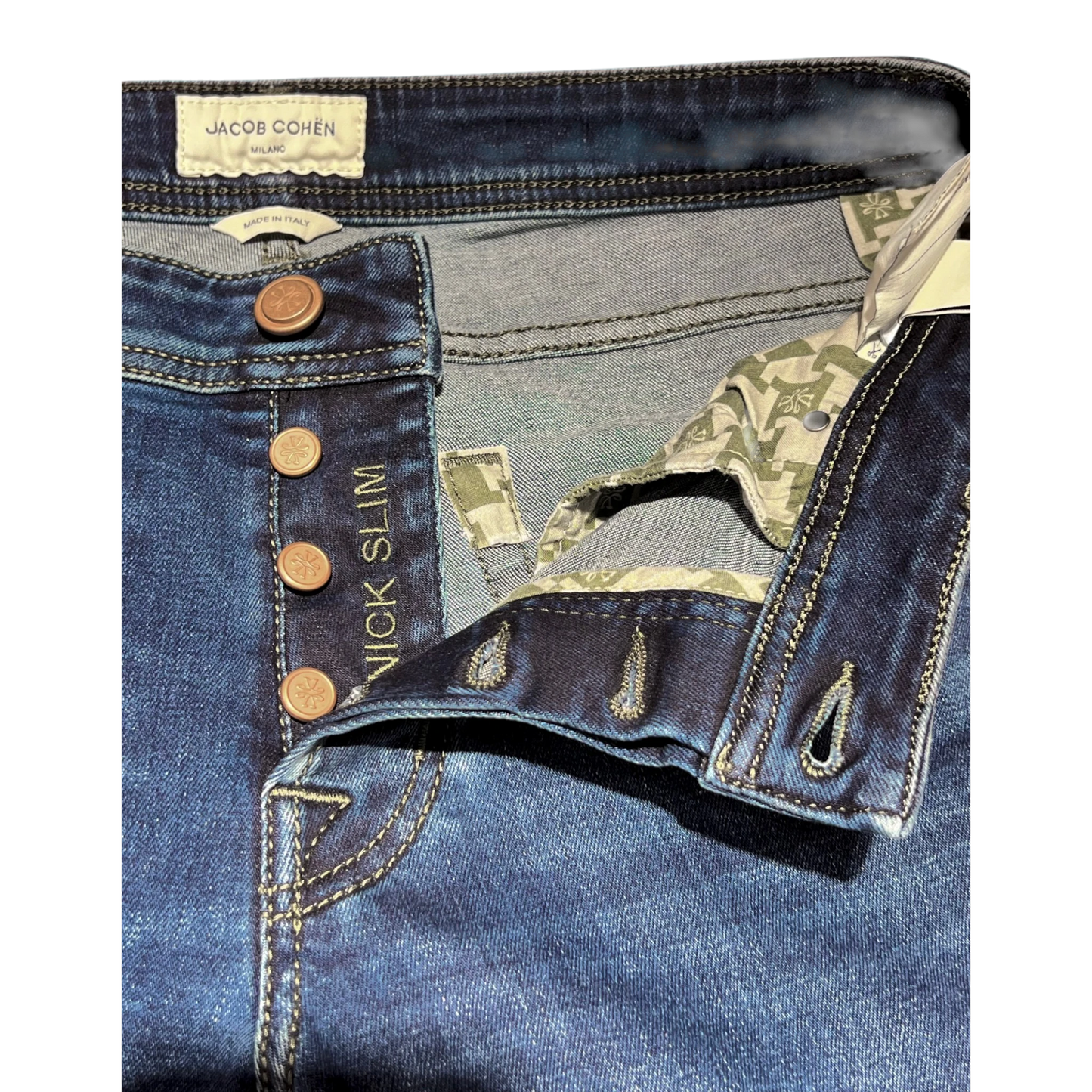 Jacob Cohën, NICK SLIM, moss label, medium blue - UNIT Hamburg