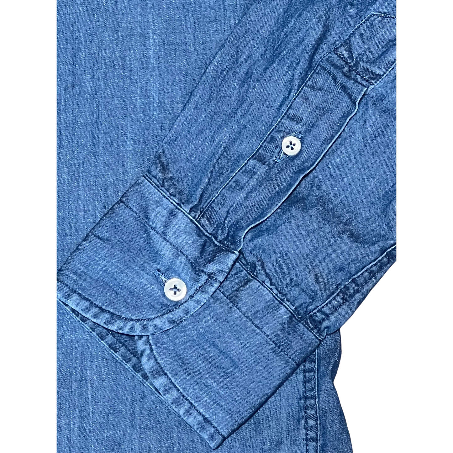 Never Laundry, Denimhemd dark washed aus Baumwolle