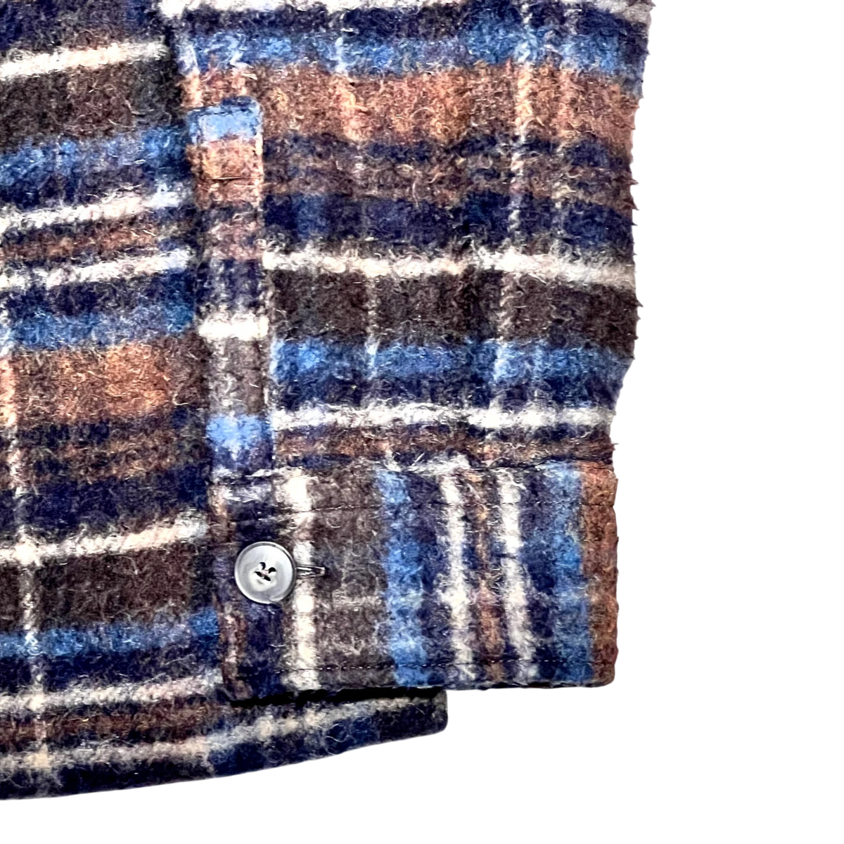 Xacus, Woll-Overshirt, blau-braun-ocker kariert
