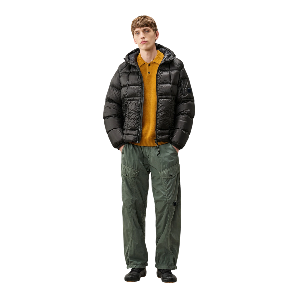 C.P. Company, schwarze D.D. Shell Daunenjacke Herren