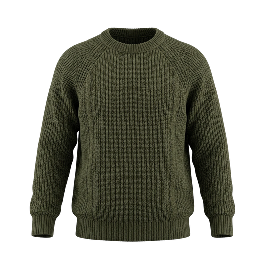 Ten c ASHIHEI WOOL KNIT – Oversized Wollpullover, oliv - UNIT Hamburg