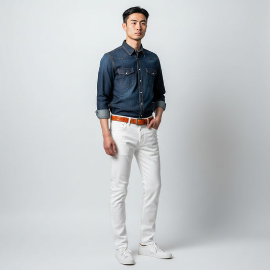 UNIT Hamburg - Fausto Colato Krokodilrücken - Gürtel, orange - Fausto Colato