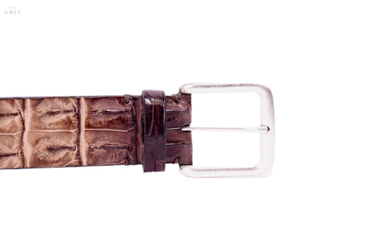 Fausto Colato, Krokorücken Camouflage Gürtel, cognac