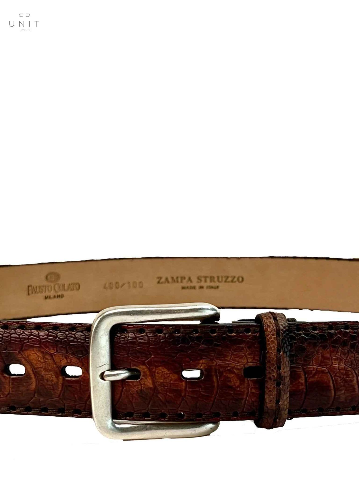 Fausto Colato, Straußenfuß Gürtel, vintage braun