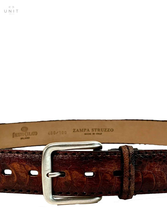 Fausto Colato, Straußenfuß Gürtel, vintage braun
