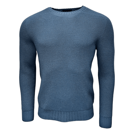 Gran Sasso, Rainwool Rundhals, denimblau - UNIT Hamburg