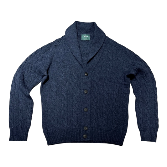 Gran Sasso Cardigan aus Shetland-Wolle, blau - UNIT Hamburg