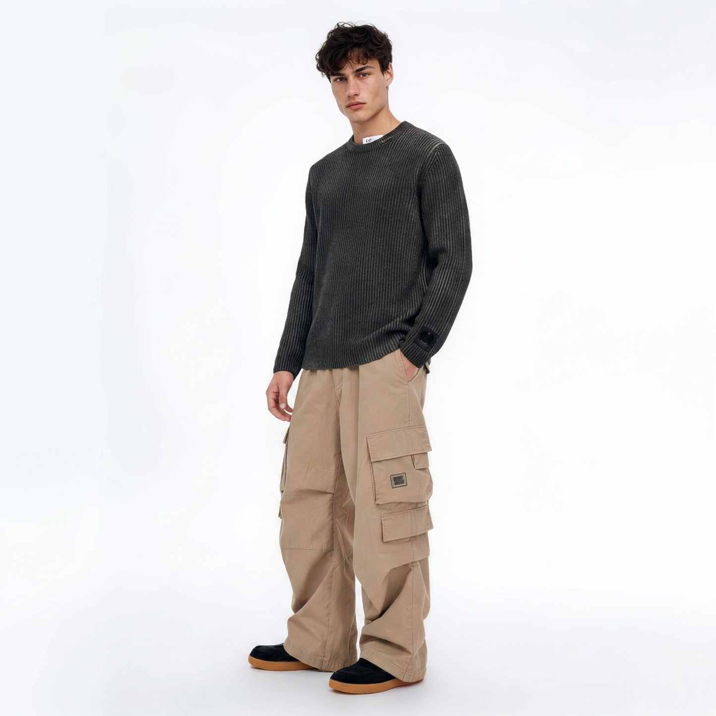 C.P. Company, Chenille Pullover in Raven Grey aus Baumwolle - UNIT Hamburg