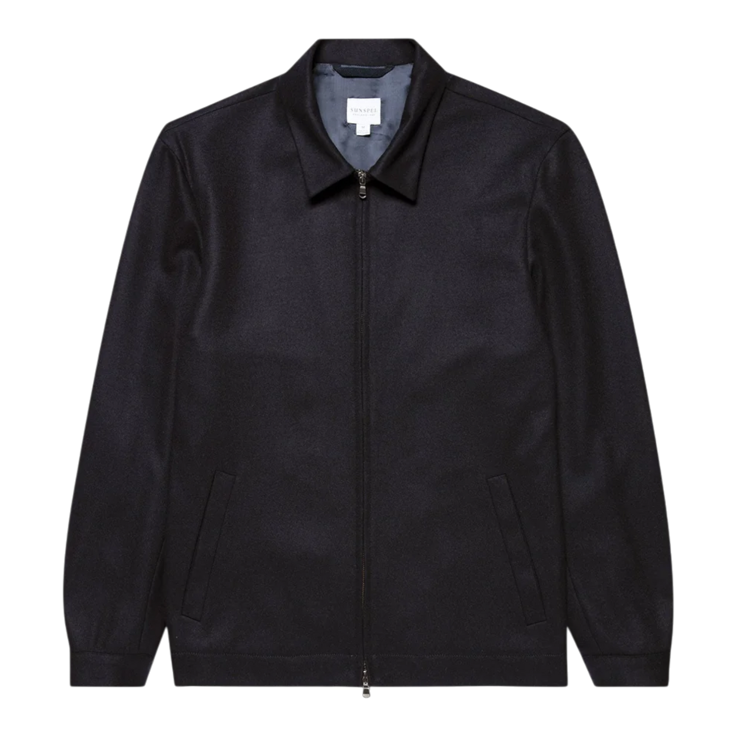 Sunspel Boiled Wool Harrington Jacket Navy