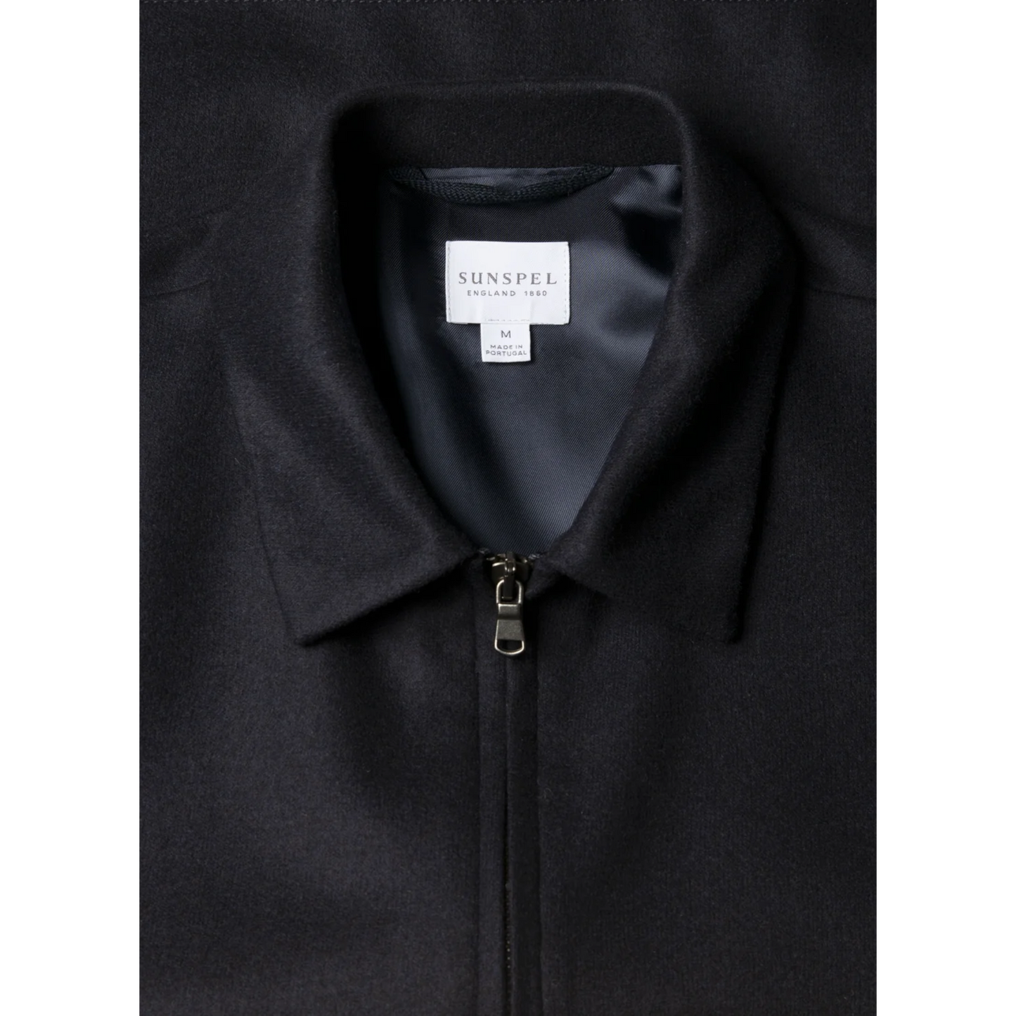 Sunspel Boiled Wool Harrington Jacket Navy