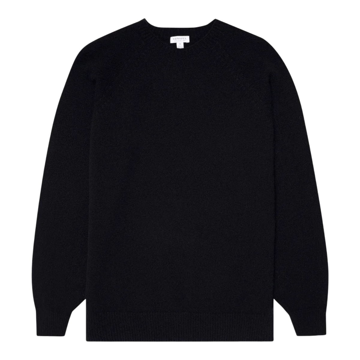 Sunspel Lambswool Crew Neck Dark Navy Mouline - UNIT Hamburg