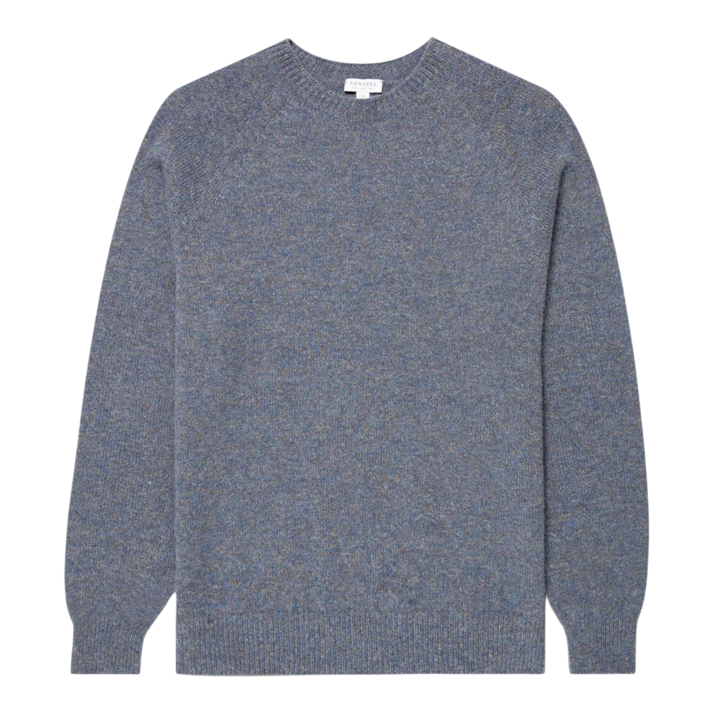Sunspel Lambswool Crew Neck Denim Twist