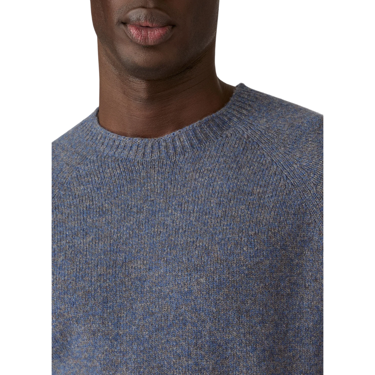 Sunspel Lambswool Crew Neck Denim Twist