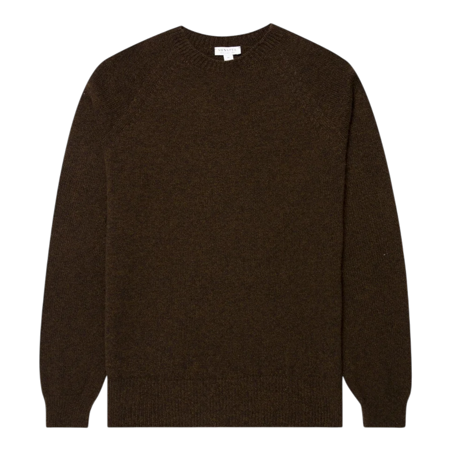 Sunspel Lambswool Crew Neck Loden Twist, grün