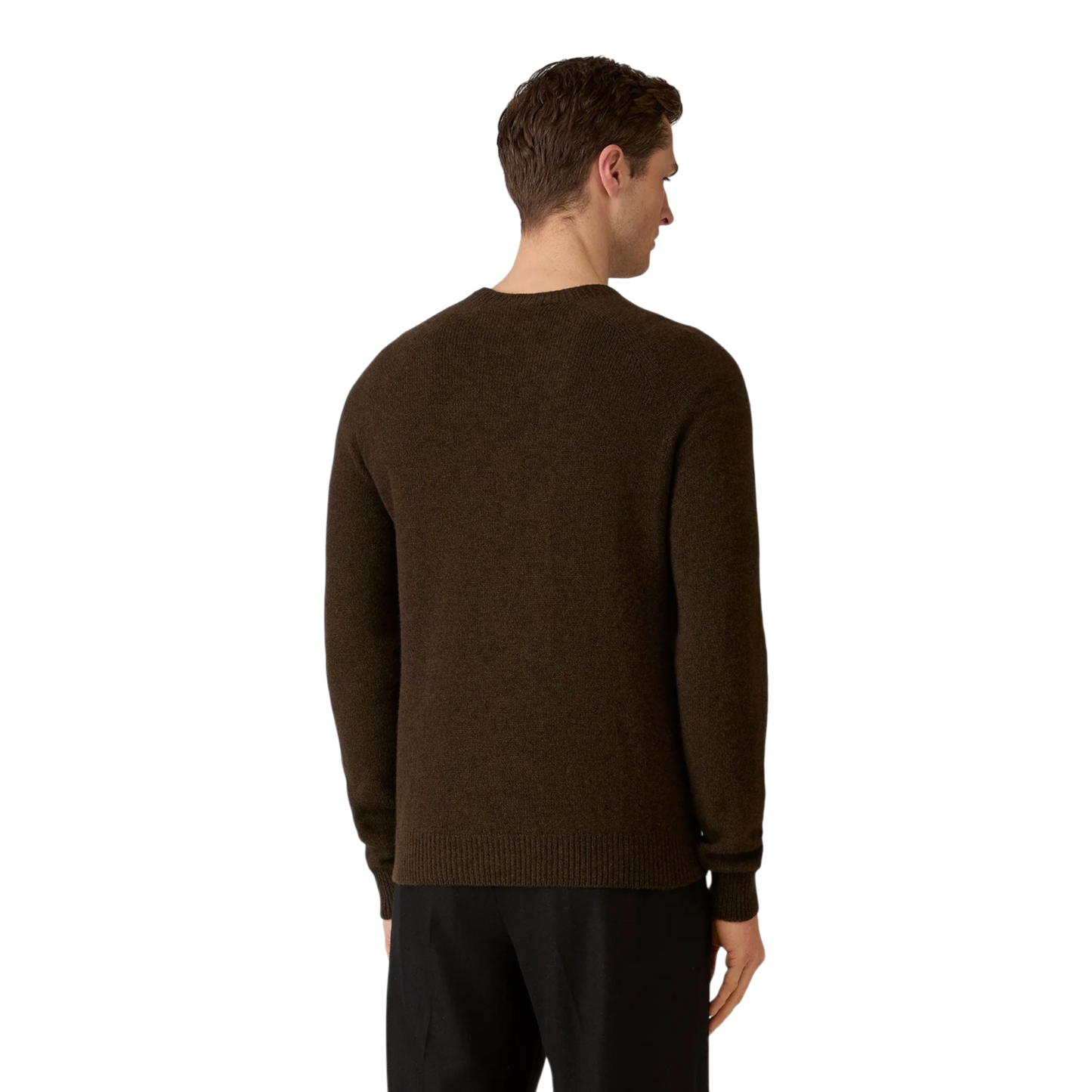 Sunspel Lambswool Crew Neck Loden Twist, grün