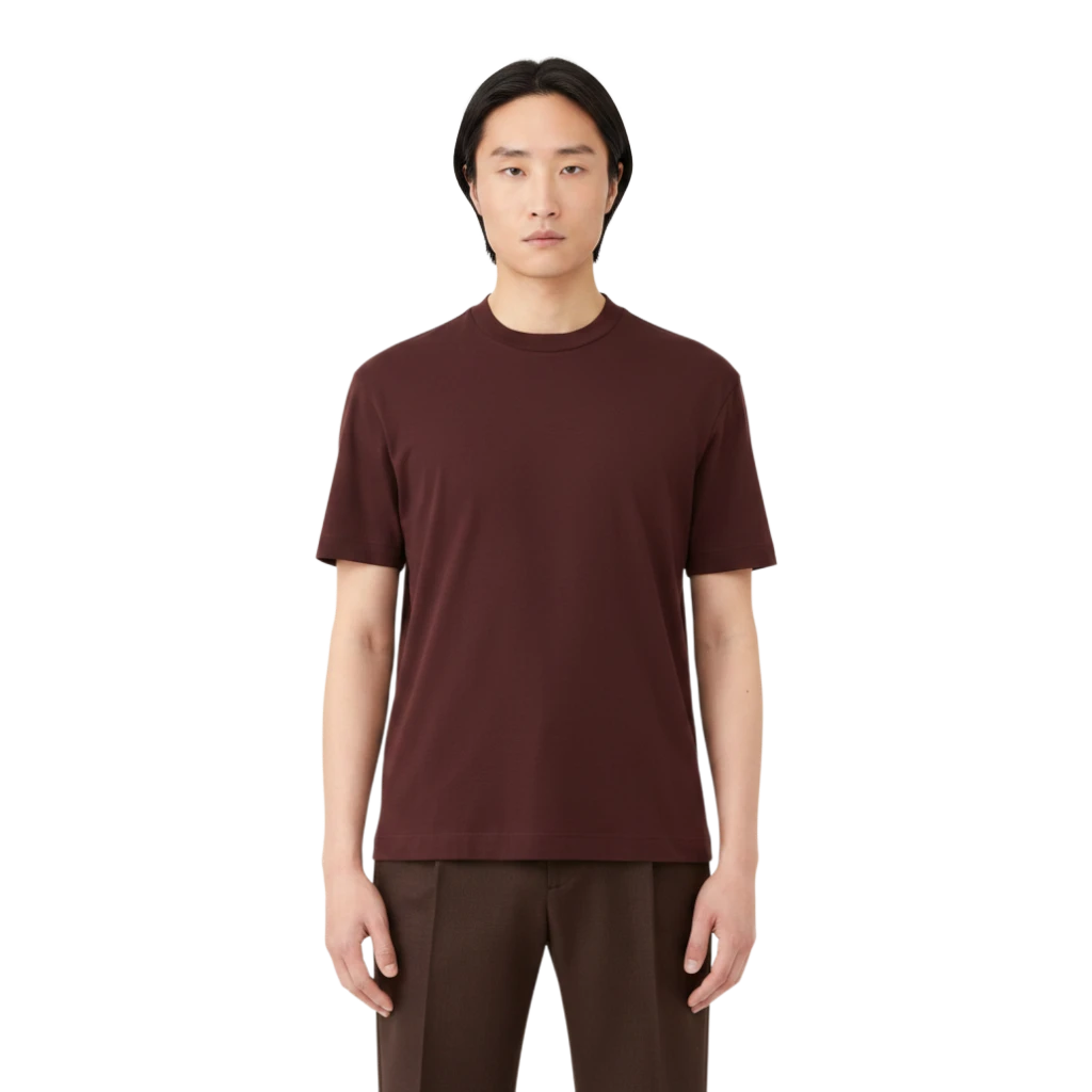 Sunspel schweres Supima T-Shirt rotbraun