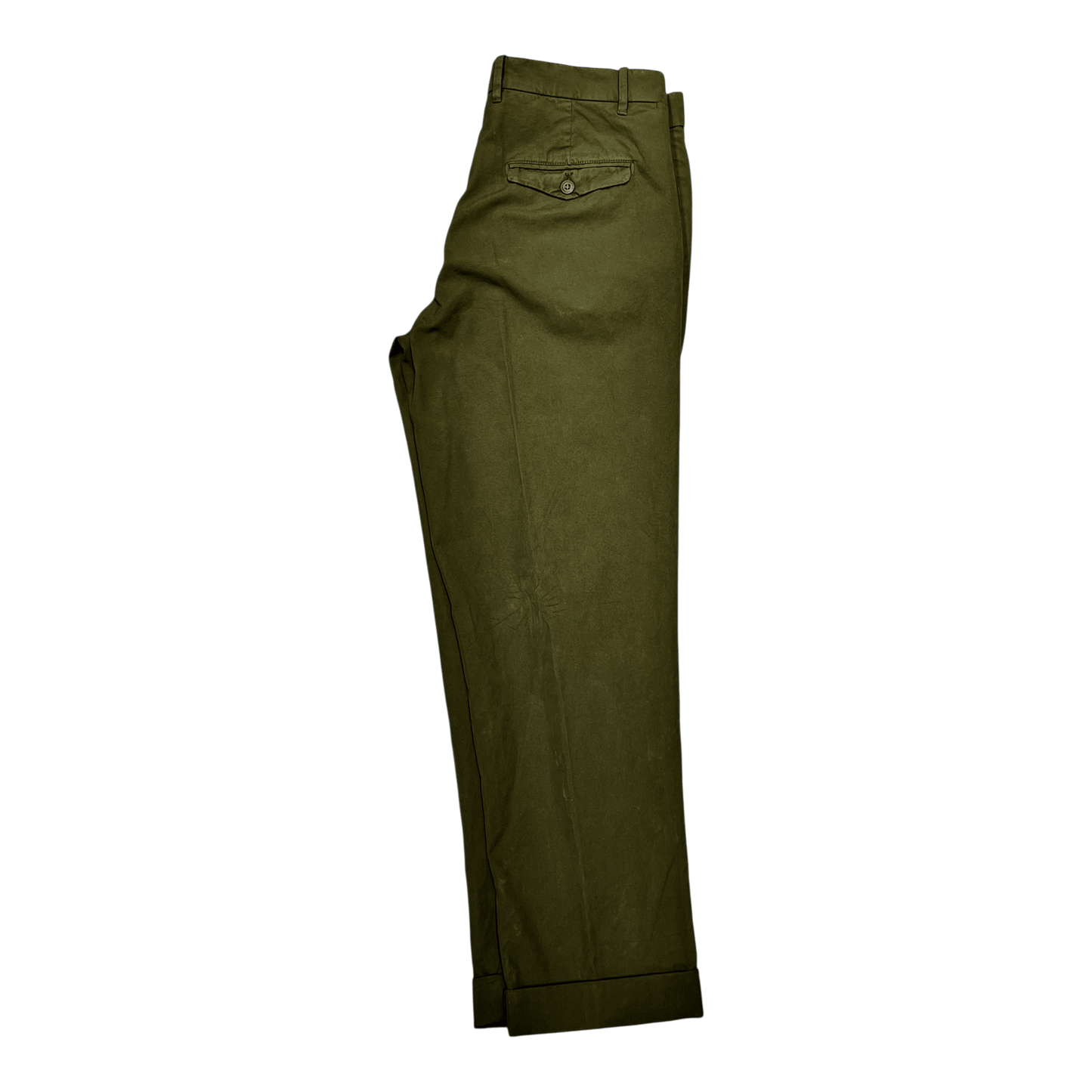 UNIT Hamburg - Never Laundry Il Pinces – Cotton Gabardine Hose, olivgrün - Never Laundry