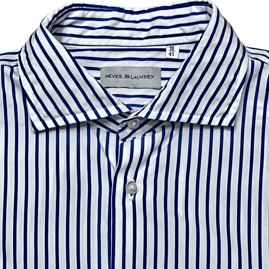 UNIT Hamburg - Never Laundry, Slim Fit, Baumwolle, dunkelblau - weiss gestreift - Never Laundry
