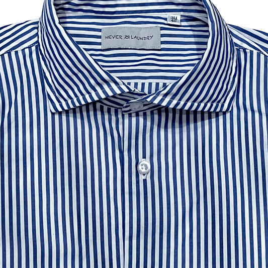UNIT Hamburg - Never Laundry, Slim Fit, Baumwolle, weiß dunkelblau gestreift - Never Laundry