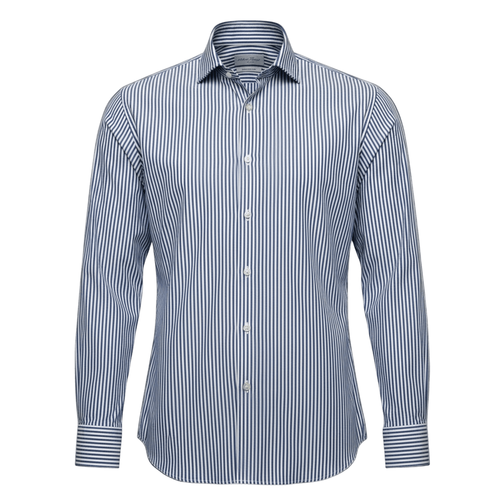 UNIT Hamburg - Never Laundry, Slim Fit, Baumwolle, weiß dunkelblau gestreift - Never Laundry