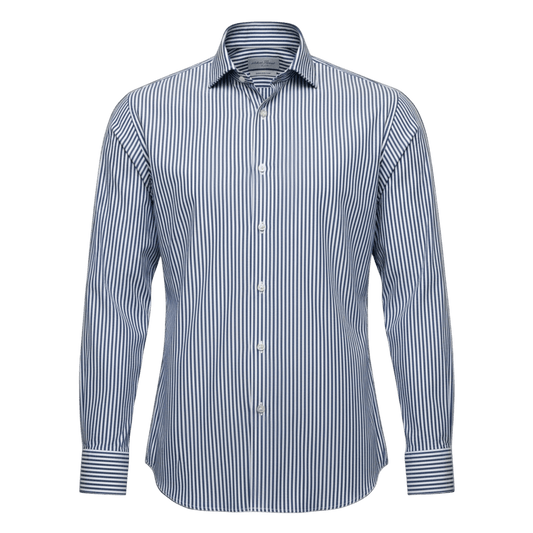 UNIT Hamburg - Never Laundry, Slim Fit, Baumwolle, weiß dunkelblau gestreift - Never Laundry