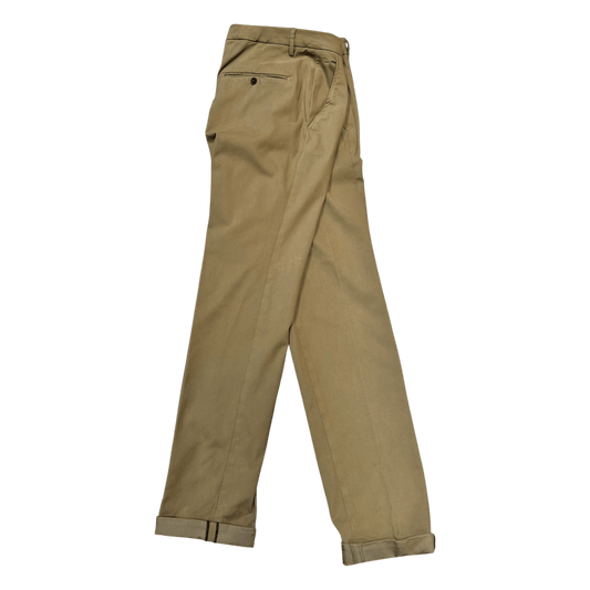 UNIT Hamburg - Never Laundry, Versilia, Baumwollhose Gabardine, beige - grün - Never Laundry