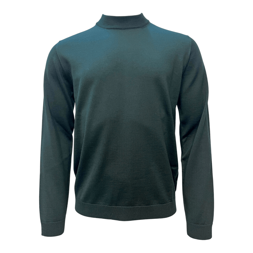 UNIT Hamburg - Roberto Collina, Merino, Stehkragen, bottiglia grün - Roberto Collina