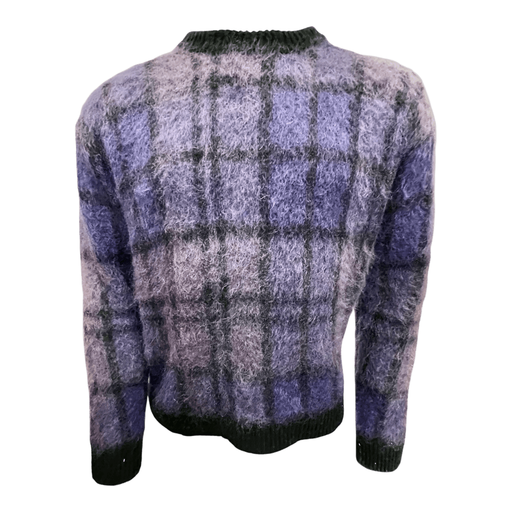 UNIT Hamburg - Roberto Collina, Mohair Rundhals, lila Karo - Roberto Collina
