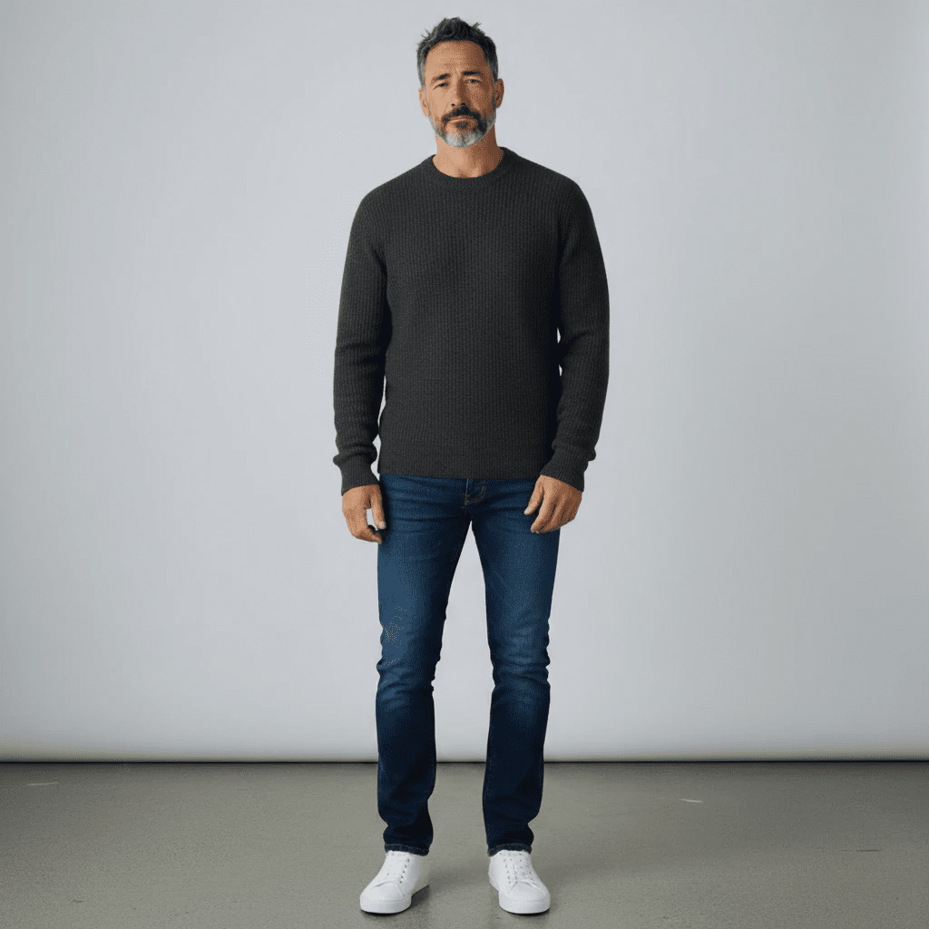 UNIT Hamburg - Roberto Collina, Rundhals, Merino Baby Camel, schwarz - Roberto Collina