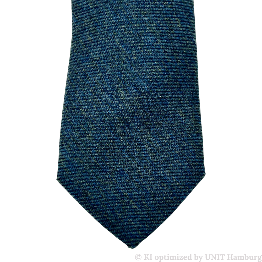 Watermarked - Ascot, Woll-Seidenkrawatte, denimblau-oliv