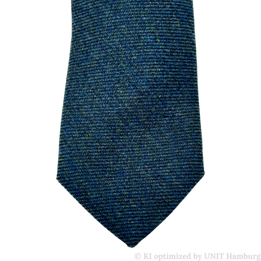 Watermarked - Ascot, Woll-Seidenkrawatte, denimblau-oliv