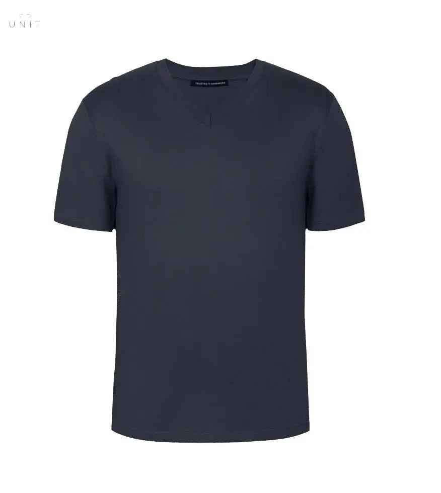 Trusted Handwork, Pima Cotton Rundhals T-Shirt, navy