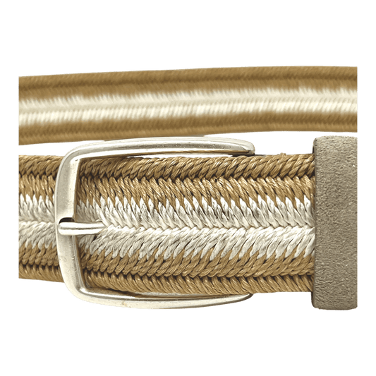 Veneta Cinture, elastischer Gürtel, Leinen / Viscose / Elasthan, helles beige - UNIT Hamburg